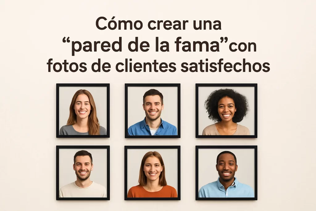 Cómo crear una "pared de la fama" con fotos de clientes satisfechos.
