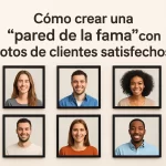 Cómo crear una "pared de la fama" con fotos de clientes satisfechos.