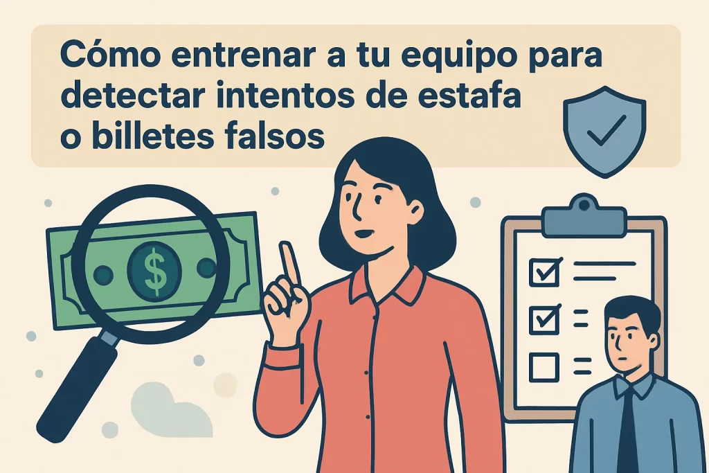 Cómo entrenar a tu equipo para detectar intentos de estafa o billetes falsos.