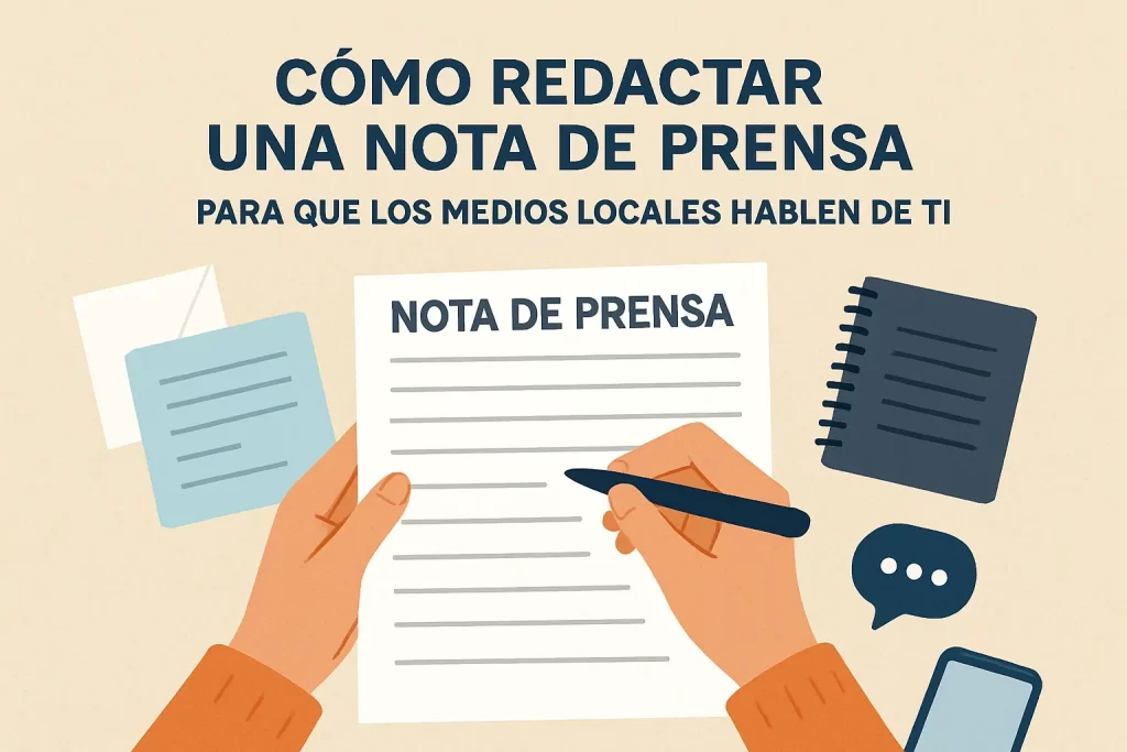 Cómo redactar una nota de prensa para que los medios locales hablen de ti.