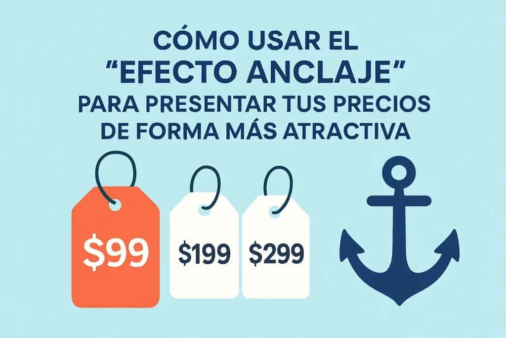 Cómo usar el "Efecto Anclaje" para presentar tus precios de forma más atractiva.