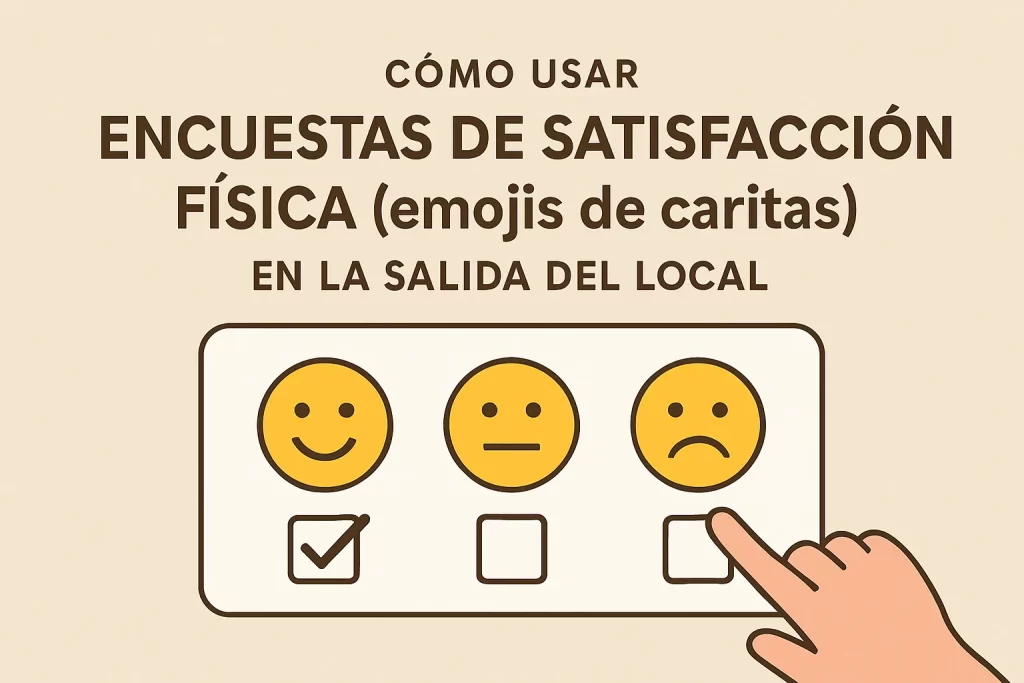 Cómo usar encuestas de satisfacción física (emojis de caritas) en la salida del local.