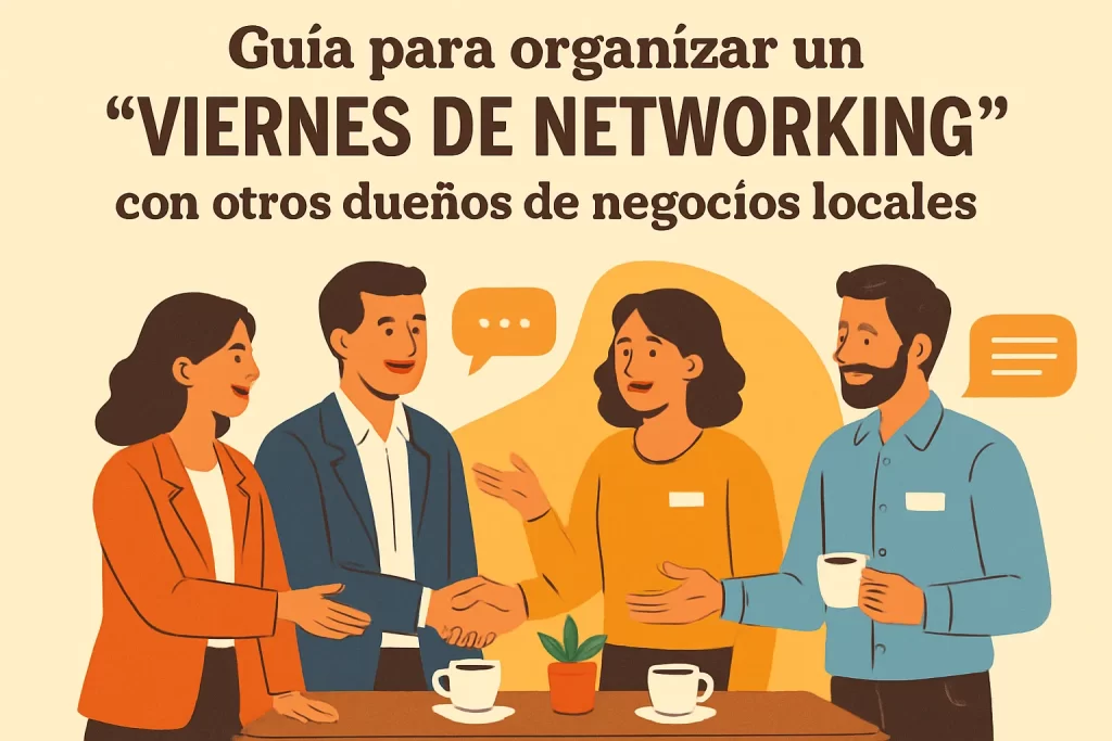 Guía para organizar un "Viernes de Networking" con otros dueños de negocios locales.