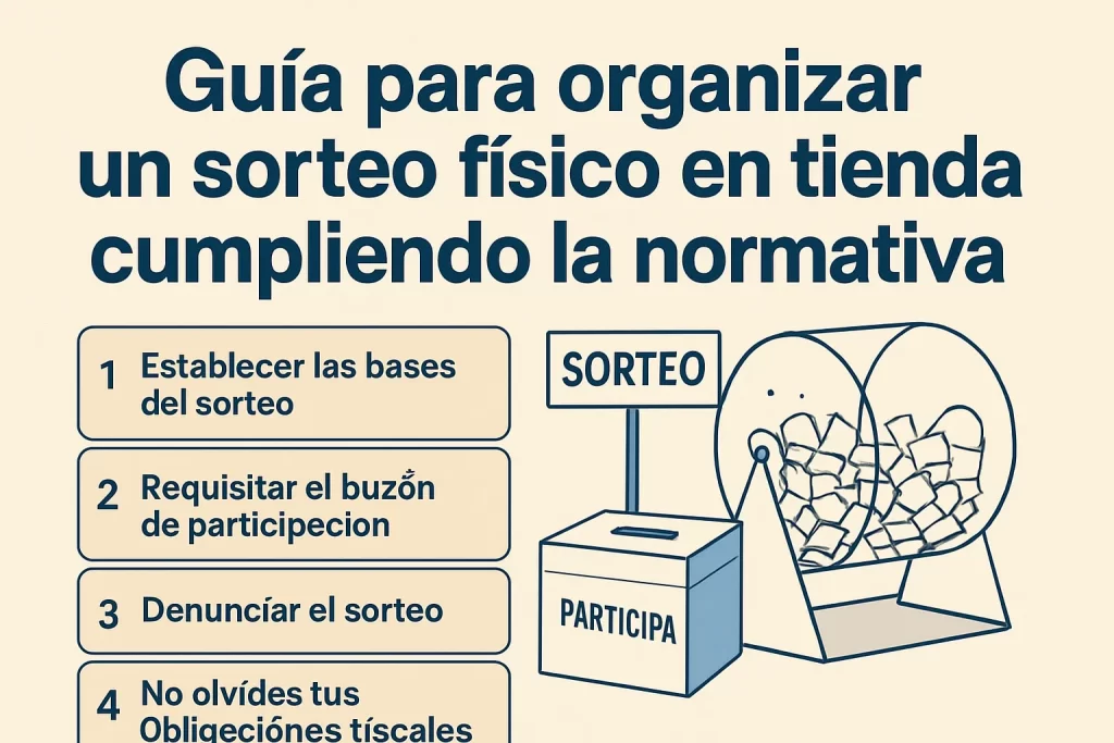 Guía para organizar un sorteo físico en tienda cumpliendo la normativa.