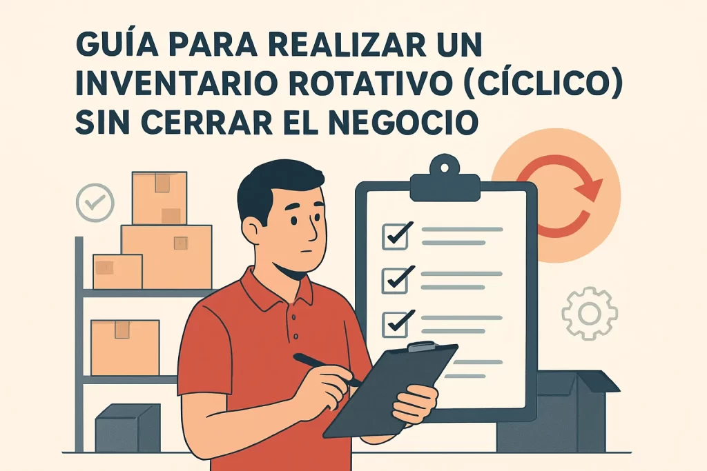 Guía para realizar un inventario rotativo (cíclico) sin cerrar el negocio.