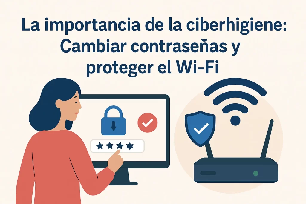 La importancia de la ciberhigiene: Cambiar contraseñas y proteger el Wi-Fi.