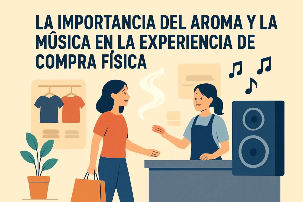 La importancia del aroma y la música en la experiencia de compra física.