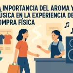 La importancia del aroma y la música en la experiencia de compra física.