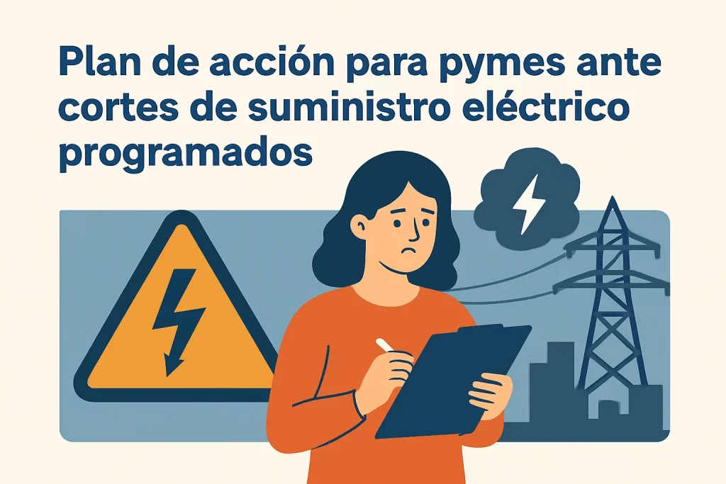 Plan de acción para pymes ante cortes de suministro eléctrico programados.