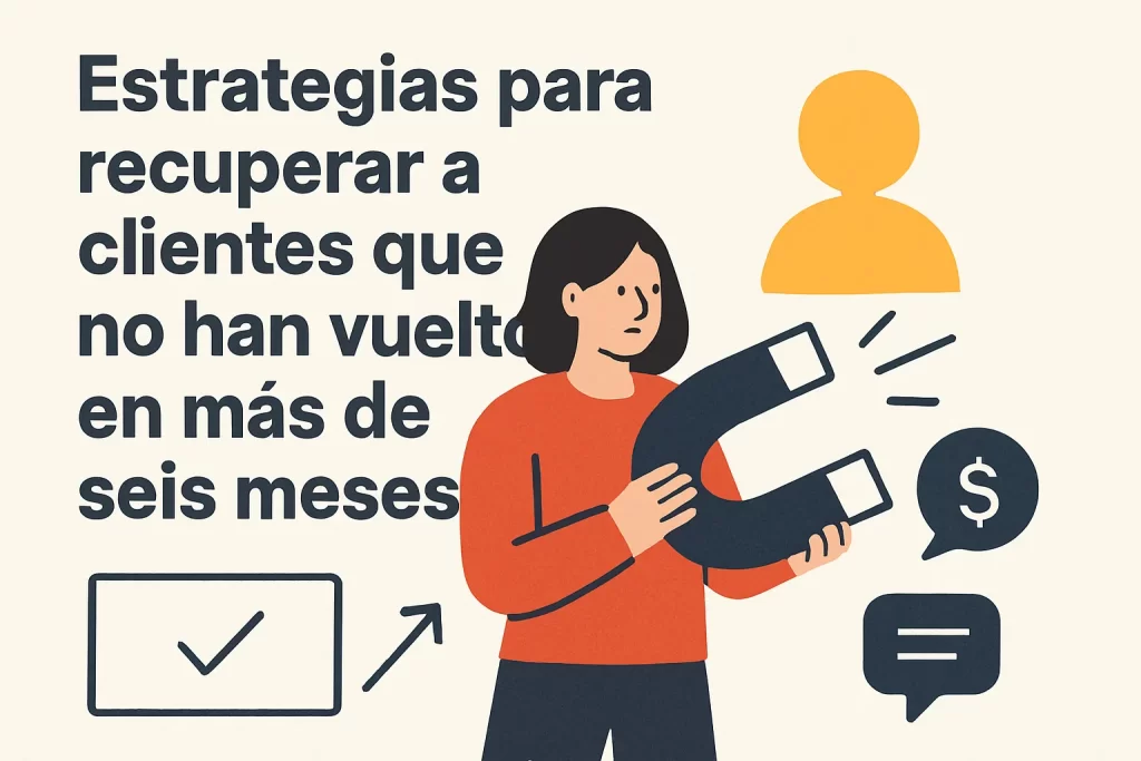 Estrategias para recuperar a clientes que no han vuelto en más de seis meses.