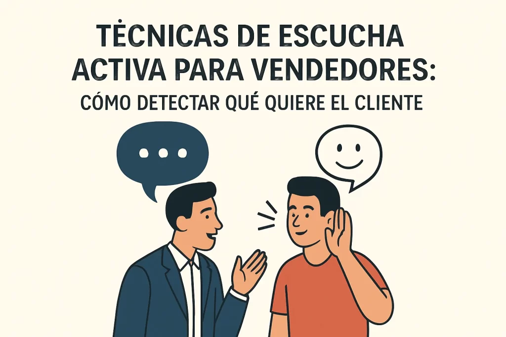 Técnicas de escucha activa para vendedores: Cómo detectar qué quiere el cliente.