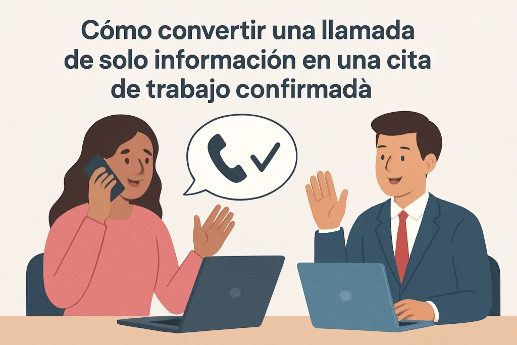 Cómo convertir una llamada de solo información en una cita de trabajo confirmada.