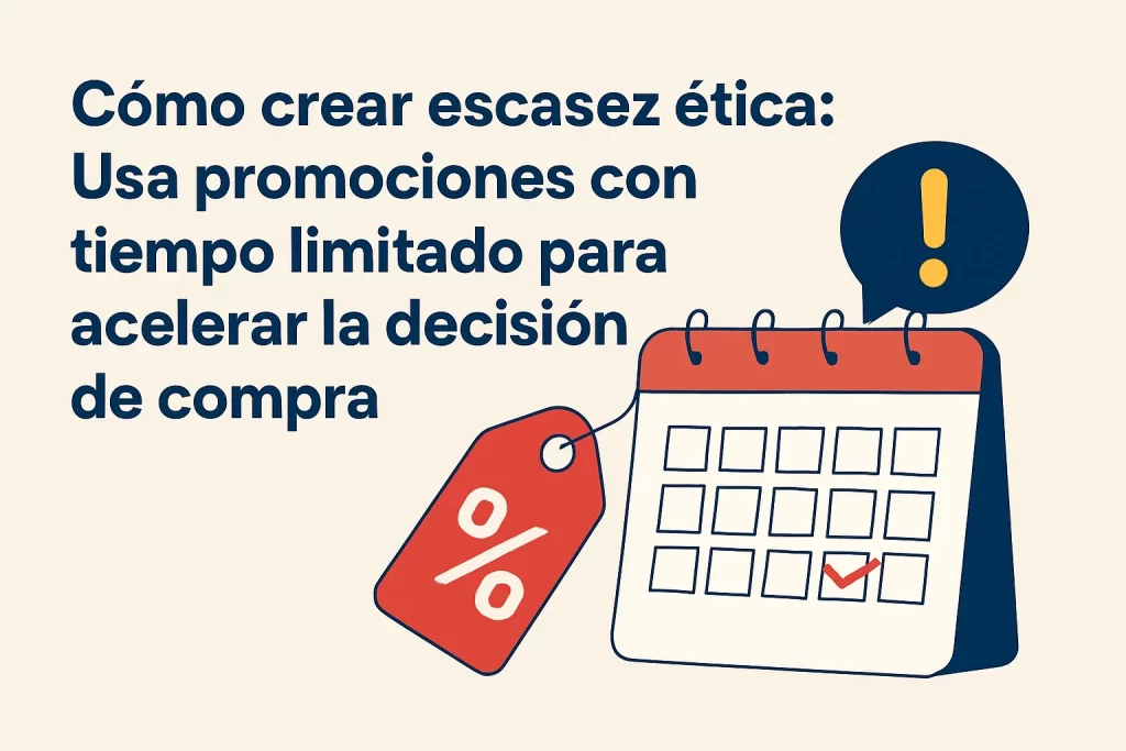 Cómo crear escasez ética: Usa promociones con tiempo limitado para acelerar la decisión de compra.