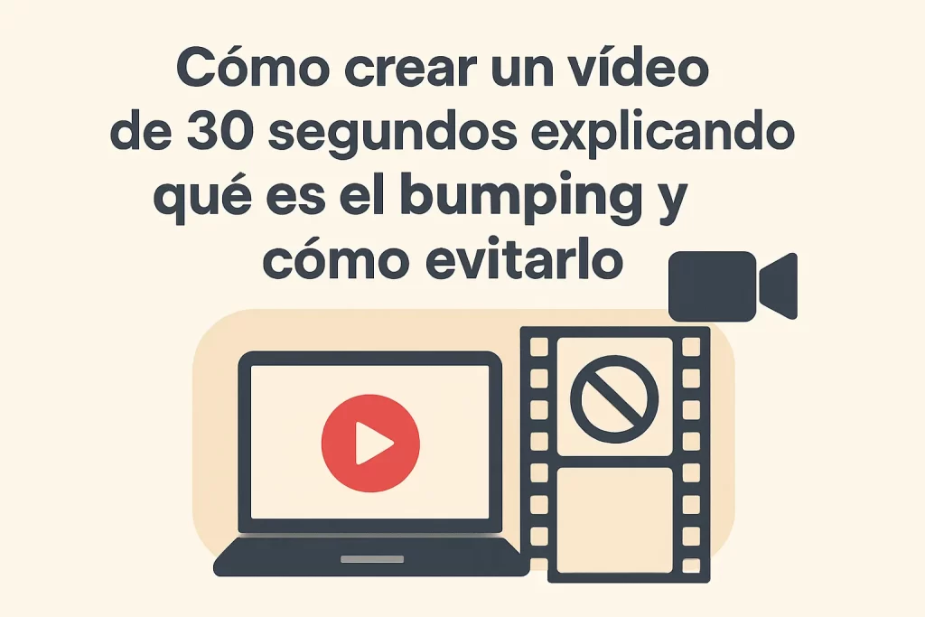Cómo crear un vídeo de 30 segundos explicando qué es el bumping y cómo evitarlo.