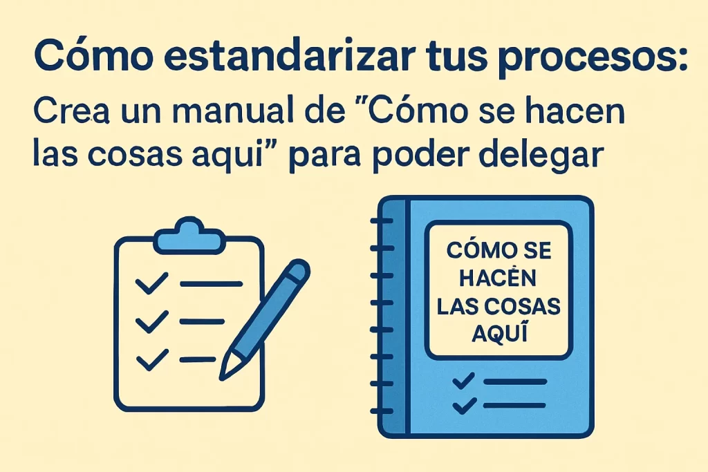 Cómo estandarizar tus procesos: Crea un manual de "Cómo se hacen las cosas aquí" para poder delegar.