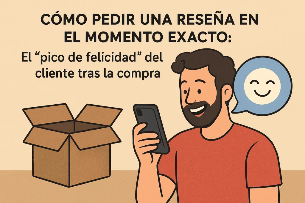 Cómo pedir una reseña en el momento exacto: El "pico de felicidad" del cliente tras la compra.