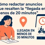 Cómo redactar anuncios que resalten la "llegada en menos de 20 minutos".