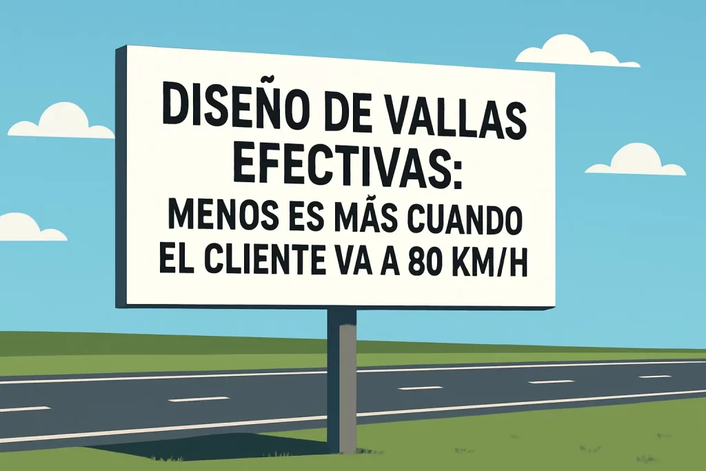 Diseño de vallas efectivas: Menos es más cuando el cliente va a 80 km/h.