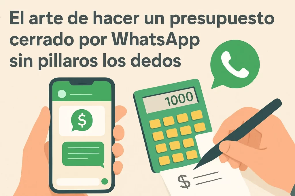El arte de hacer un presupuesto cerrado por WhatsApp sin pillaros los dedos.