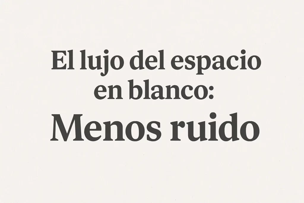 El lujo del espacio en blanco: Menos ruido