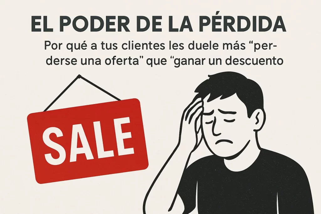El poder de la pérdida: Por qué a tus clientes les duele más "perderse una oferta" que "ganar un descuento".