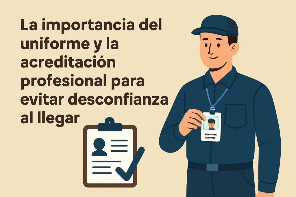 La importancia del uniforme y la acreditación profesional para evitar desconfianza al llegar.