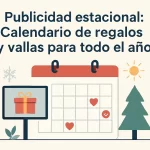 Publicidad estacional: Calendario de regalos y vallas para todo el año.
